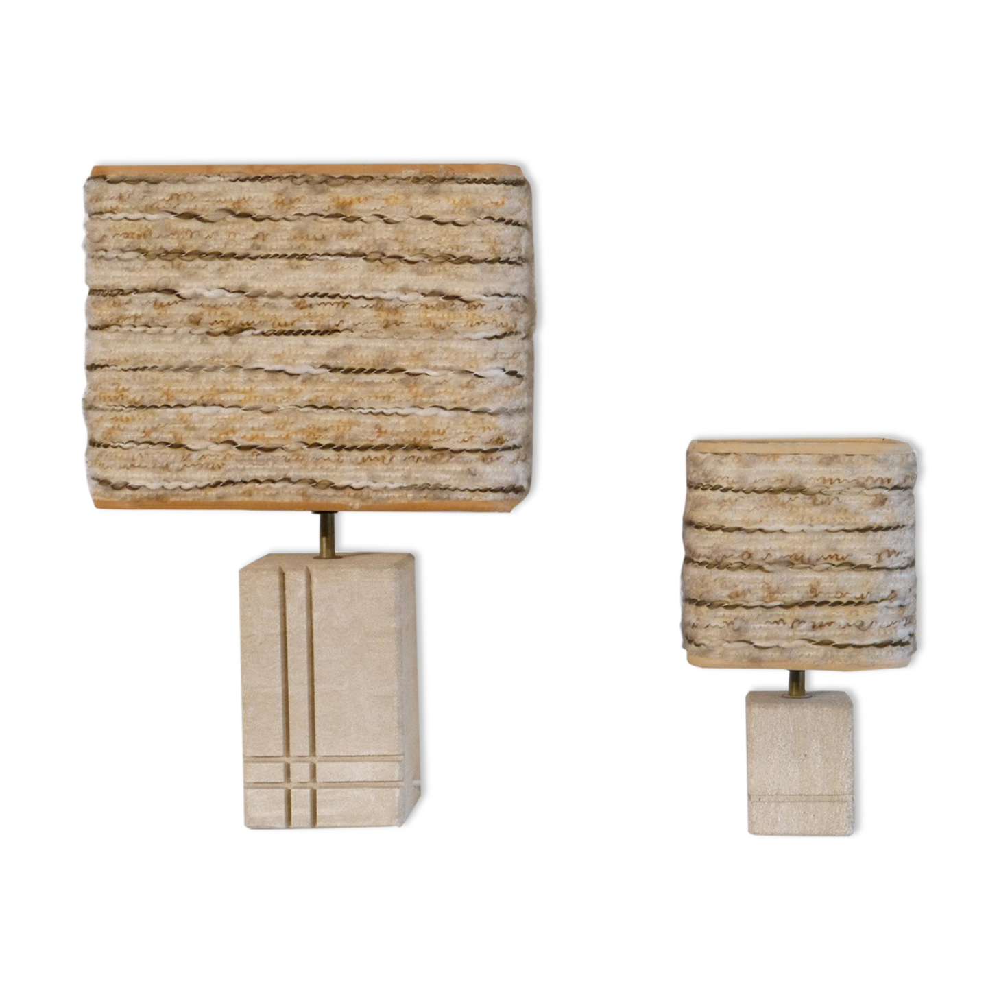 Pair of vintage stone lamps 1970