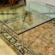 Square coffee table glass and chrome italy