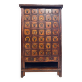 Apothecary cabinet with 38 drawers made of elm wood.