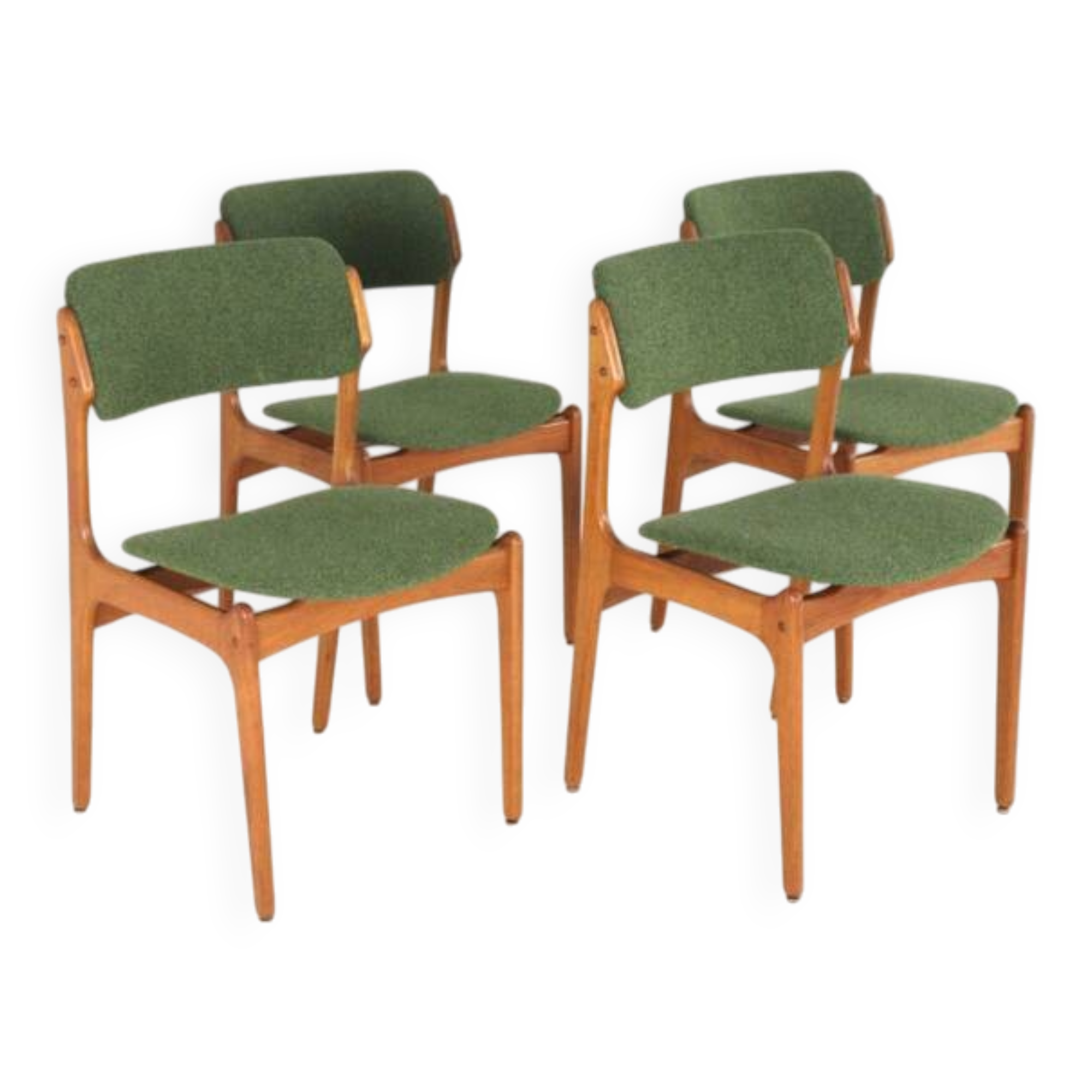 Set of 4 Erik Buch chairs for O.D. Møbler model 49 'Bur'