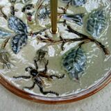 Presentation plate, barbotine and gilded brass
