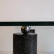 Black Marble & Glass Coffee Table, 1980s