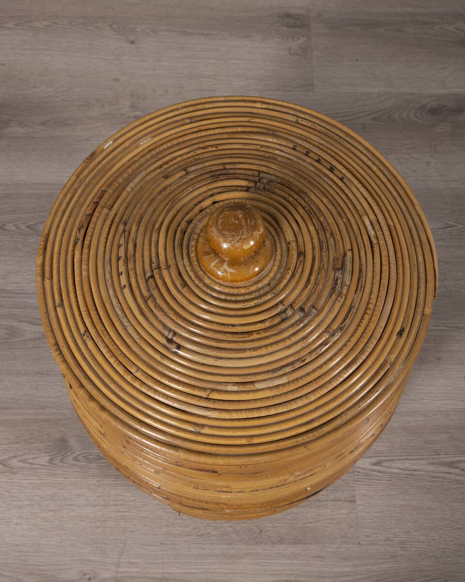 Vintage 1960s Italian design bamboo storage basket