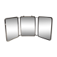 Barber beautiful triptych mirror 48x20cm