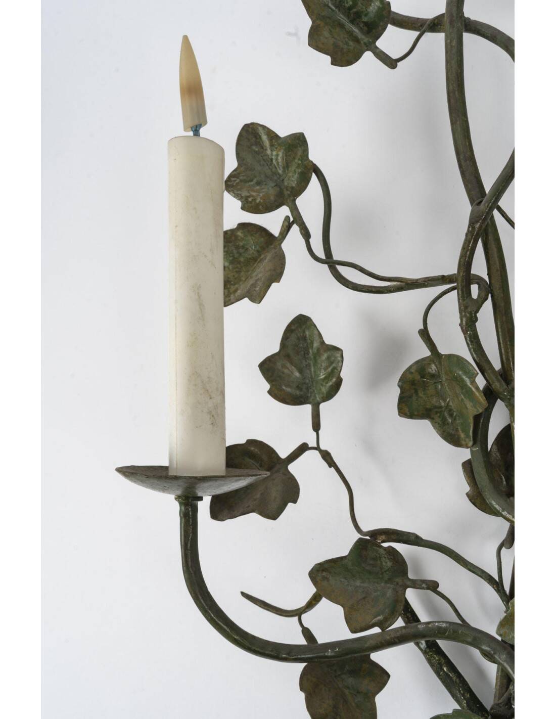 Pair of 20th century two-light painted metal wall lights.