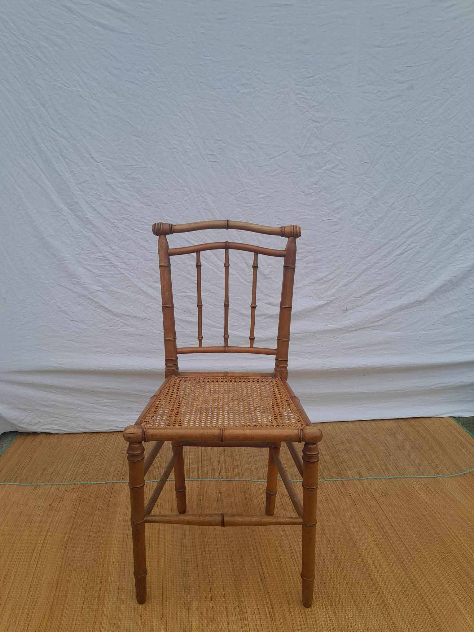 1930s caned bamboo chair