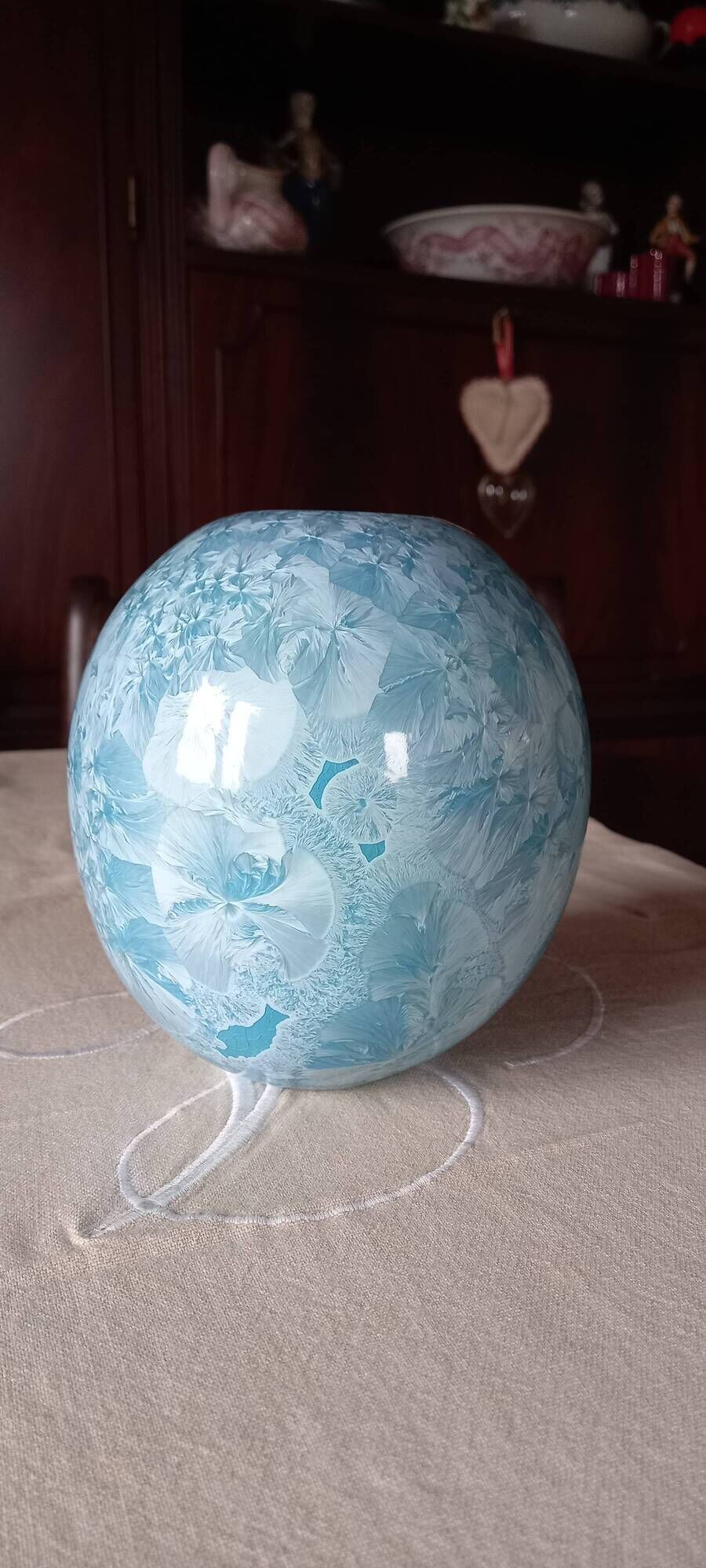 Vase Hélène LAIZÉ Saint-Cyr-Sur-Loire H.L.Z. – Blue crystalline stoneware