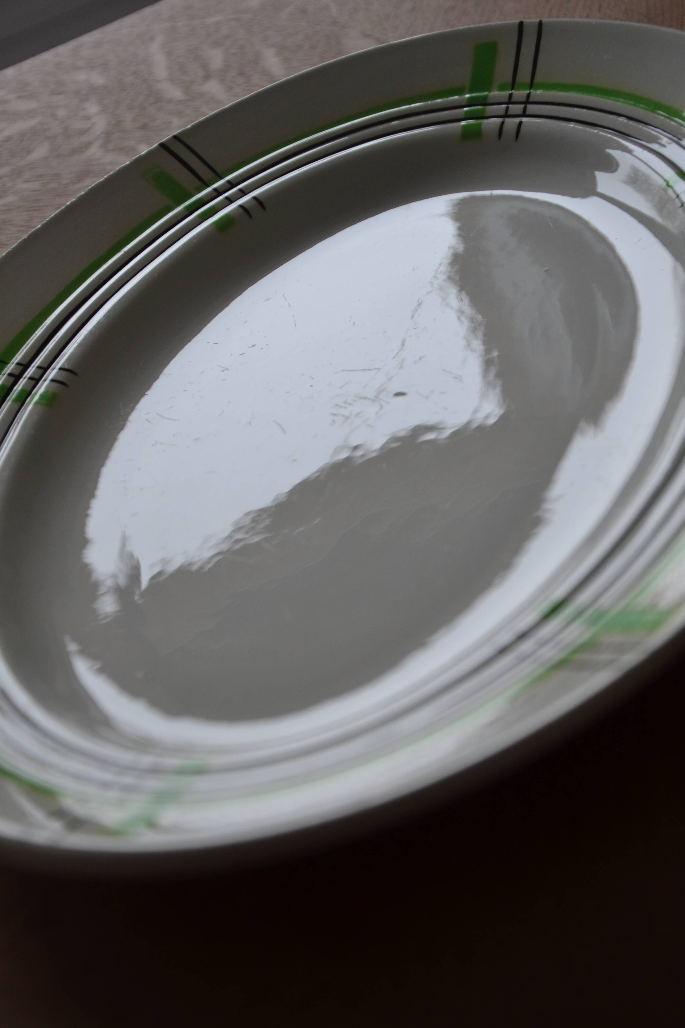 Ceranord St Amand oval checkered dish