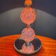 Small glass, mirror, and brass lamp from the 1960s.