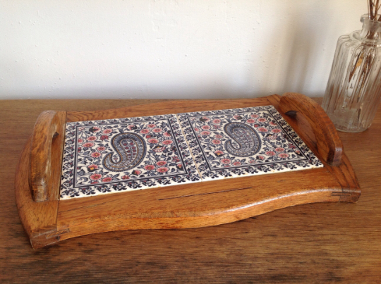 Wood ceramic platter