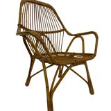 Rattan easy chair by Dirk van Sliedregt Rohe Noordwolde 1960 in the Netherlands