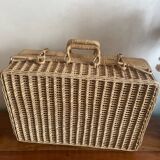 Wicker picnic suitcase