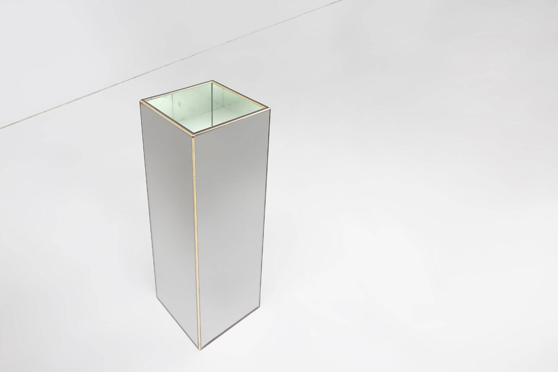 Mid‑Century Mirrored Plant Stand by Deknudt, Belgium 1980s