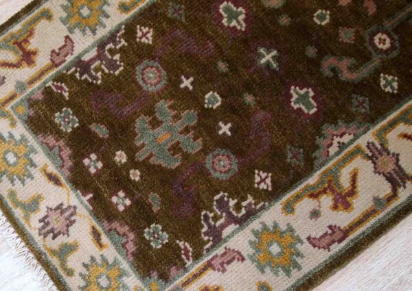Tapis vintage indien mahal fait main 64cm x 97cm
