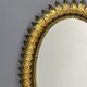 Midcentury bohemian hollywood regency spanish gilt metal sun mirror, 1960s