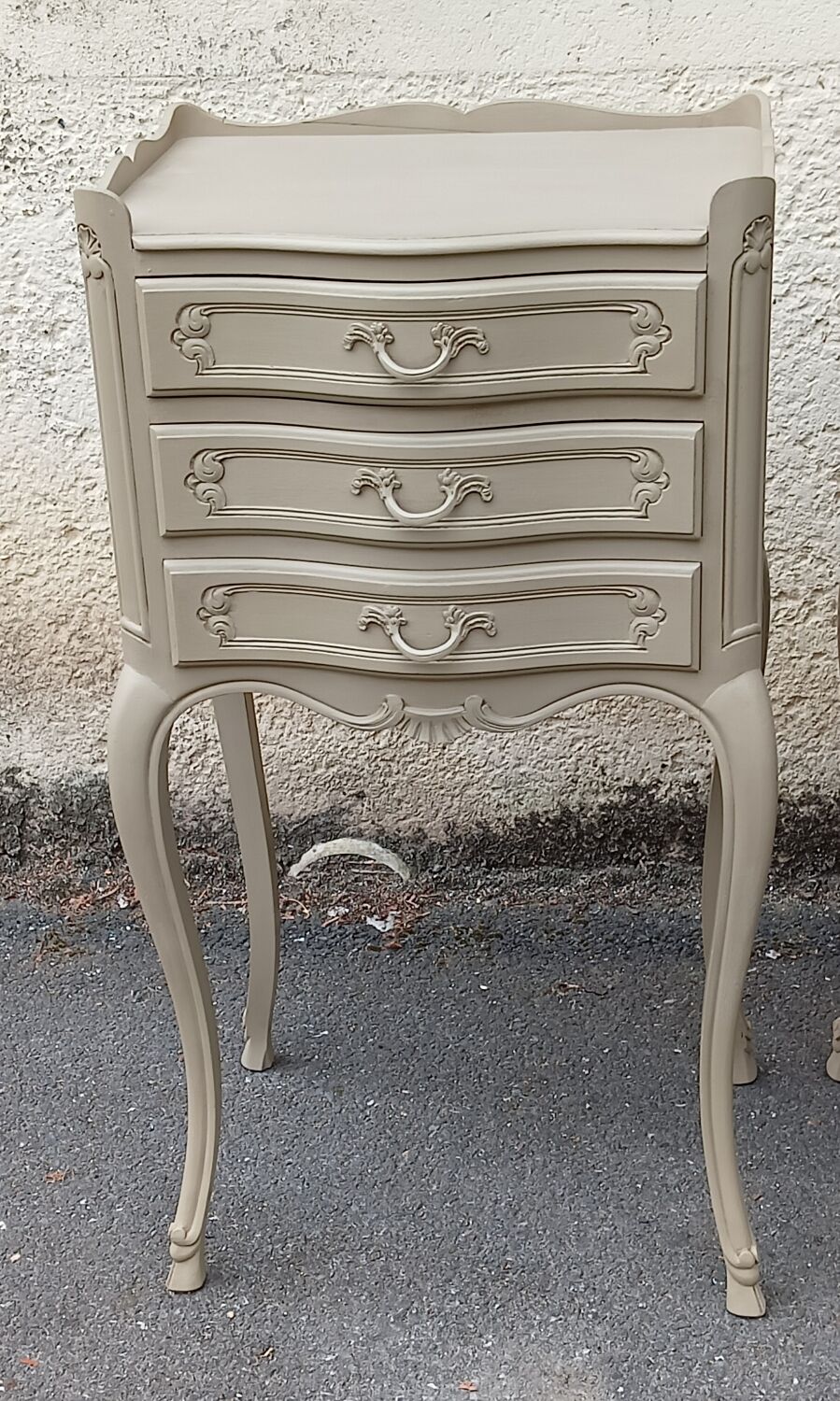 Pair of linen bedside