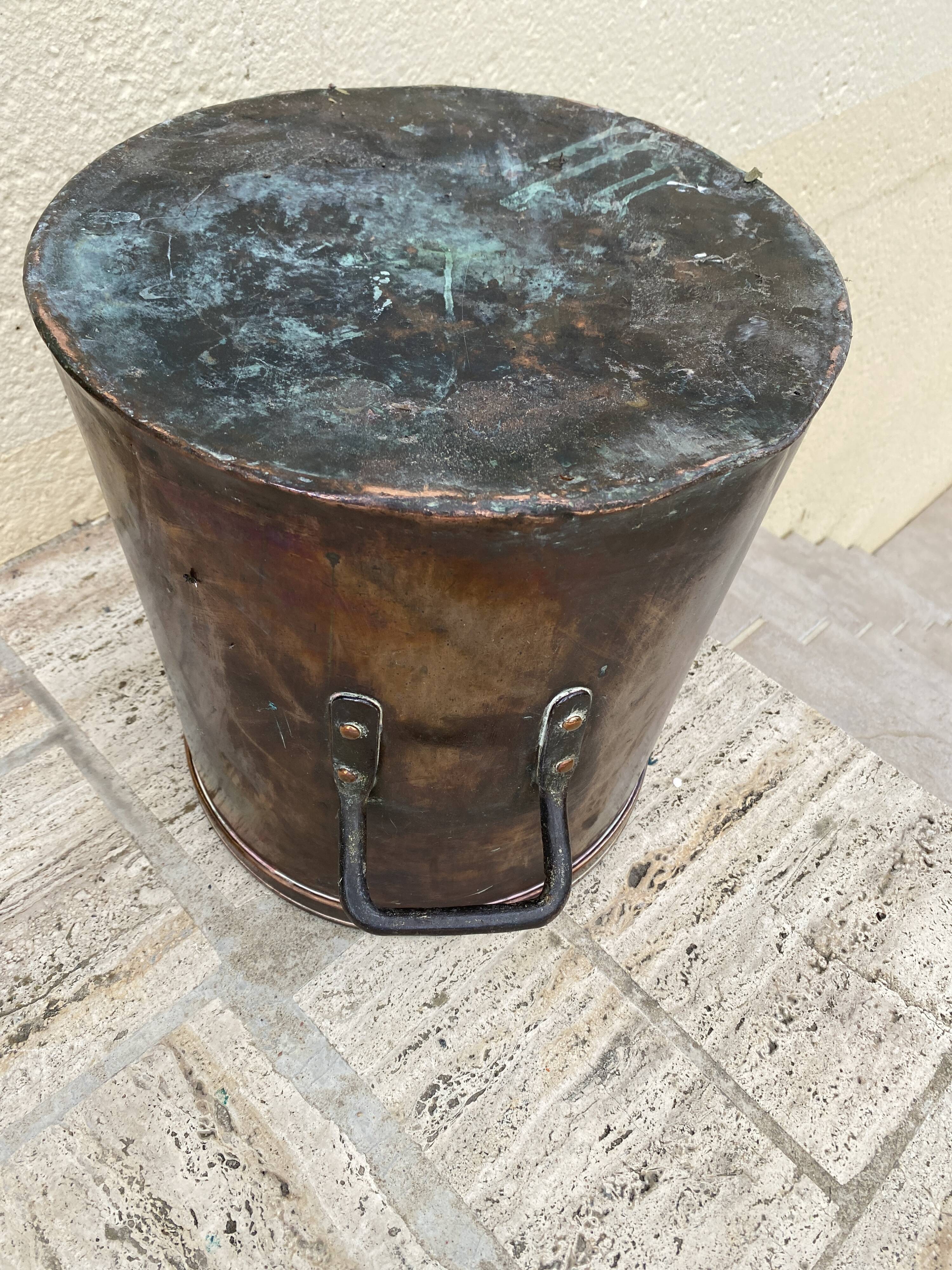 Large copper cauldron 19th