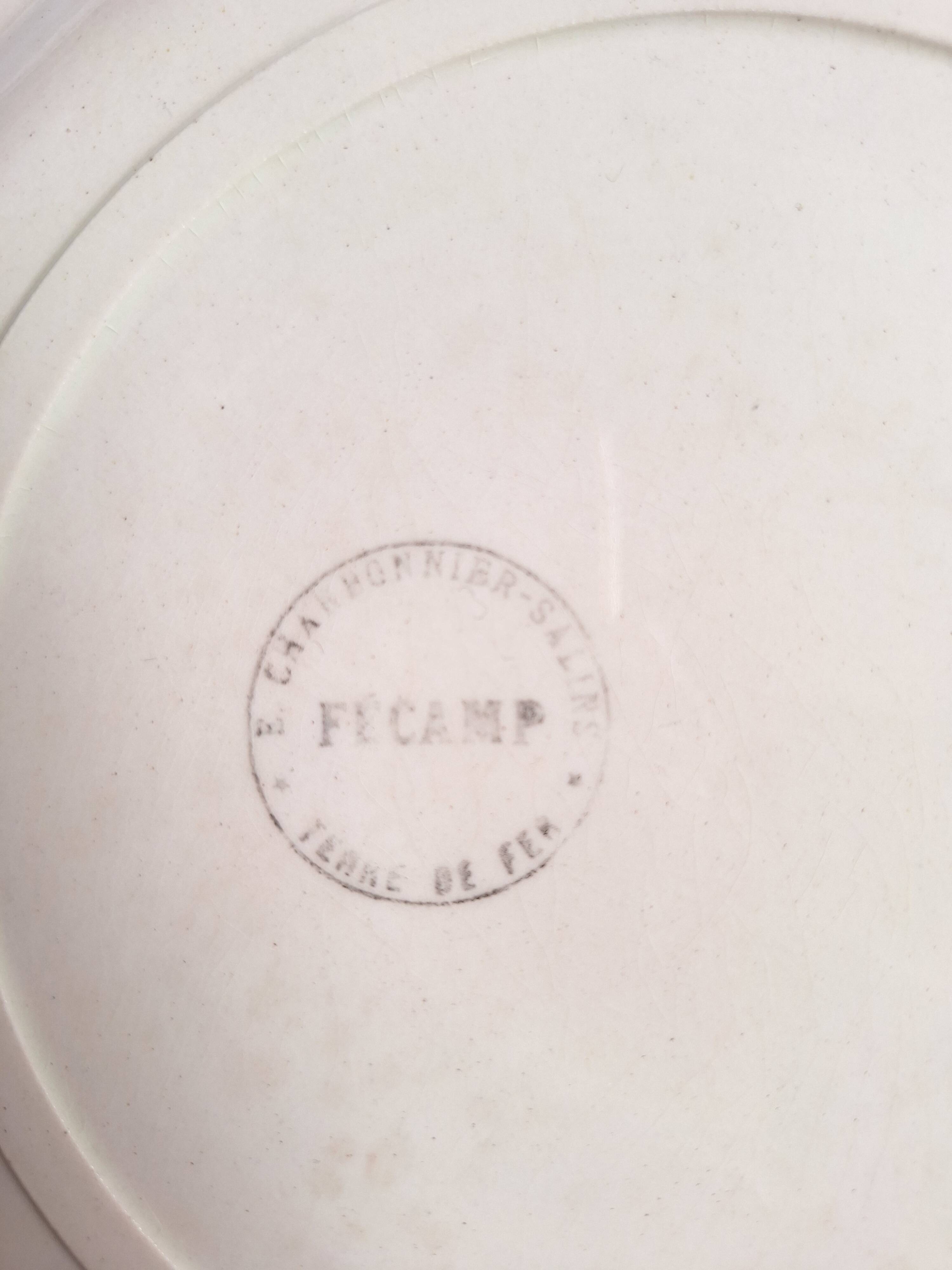 Assiettes plates Charbonnier Salins modèle Fécamp