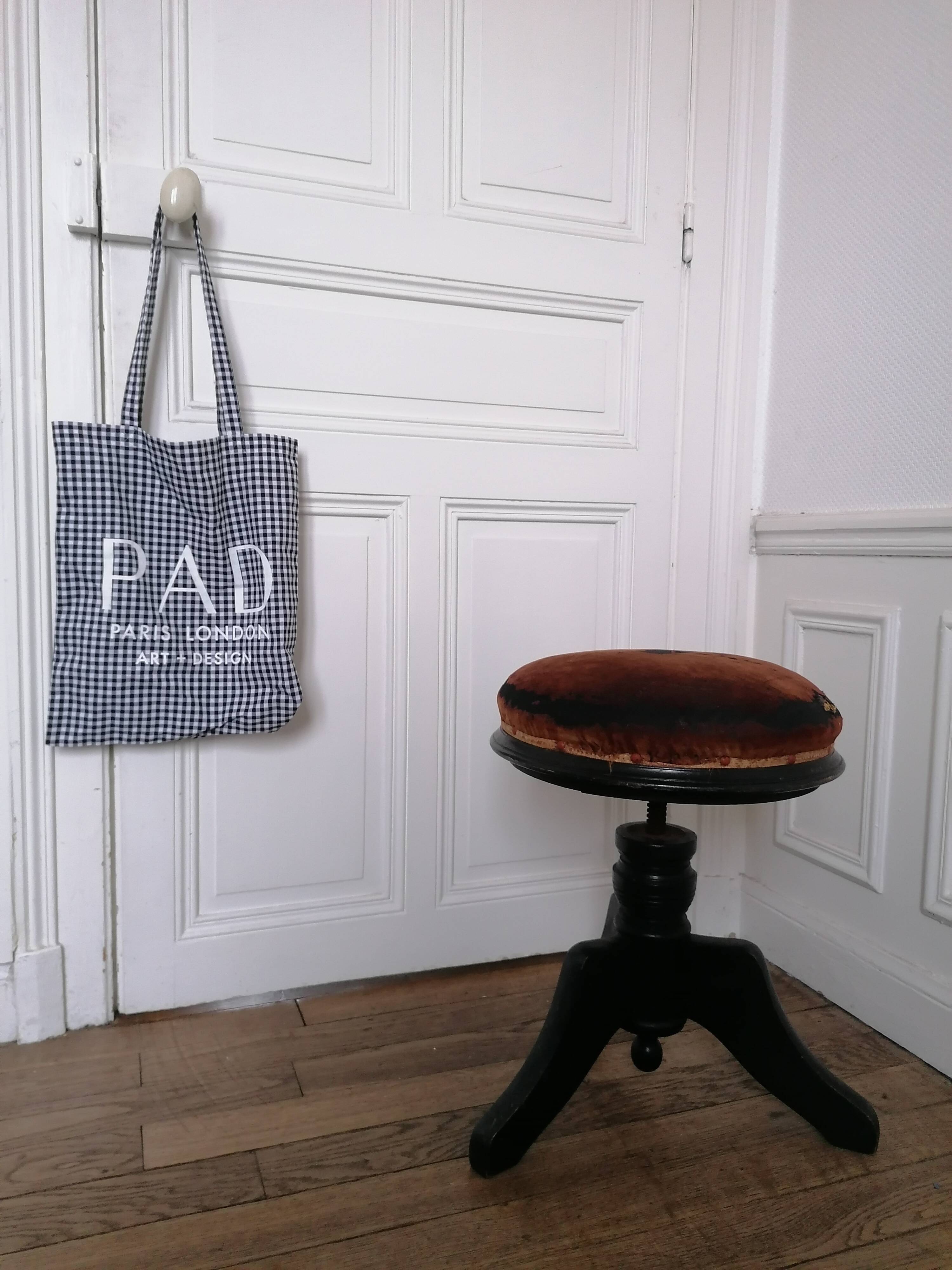 Napoleon III blackened wooden adjustable stool