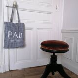 Tabouret réglable Napoléon III en bois noirci