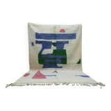 Handmade natural wool rug, size 150 x 300 cm