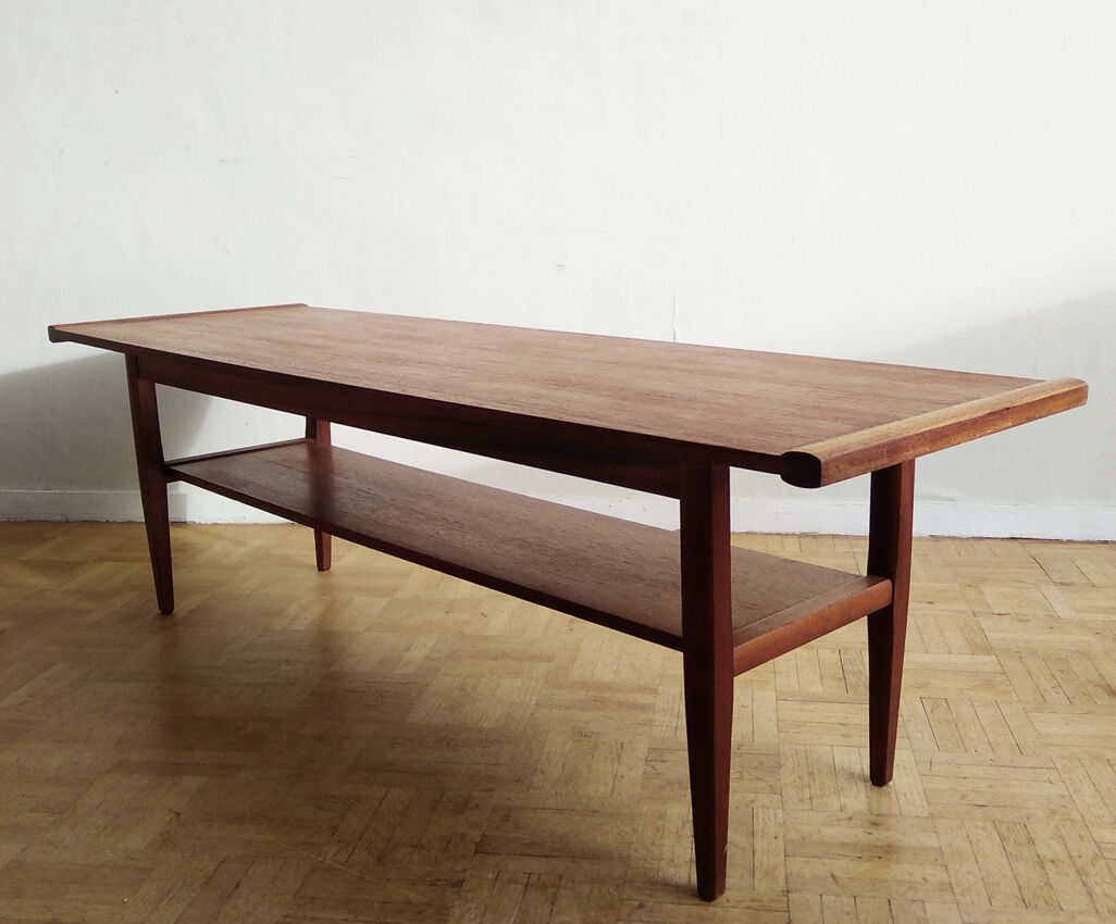 Table basse en teck des années 1960