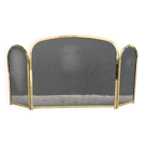 1960s brass fireplace screen, vintage spark guard