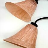 Paire d'appliques en opaline