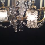 Chandelier bronze and crystal