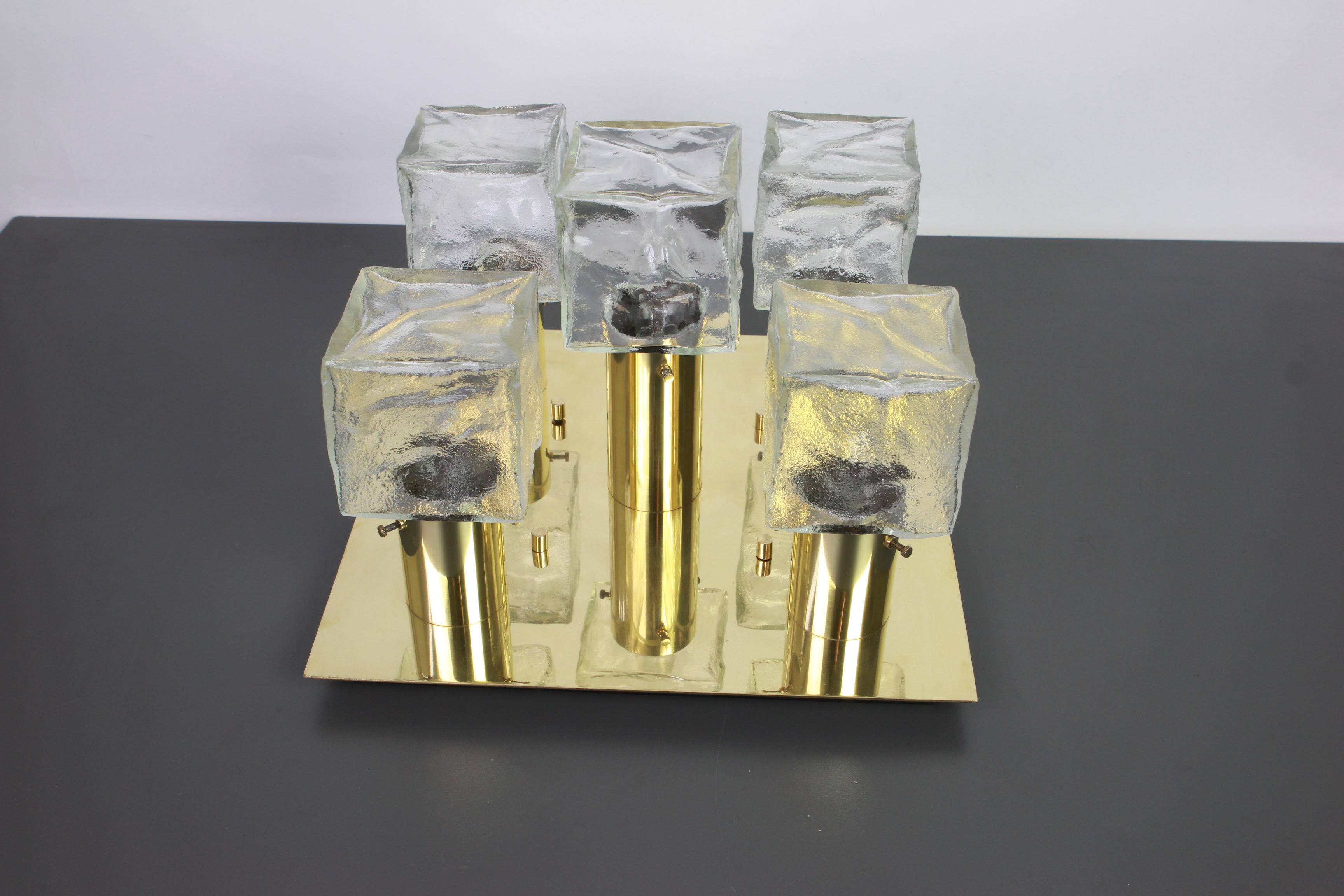 Large frosted glass ceiling light by Murano, Kalmar, Austria, 1960s.