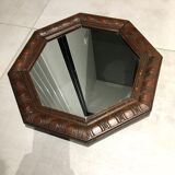 Pretty octagonal mirror Art Deco rosewood frame