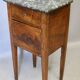 Directoire bedside table in walnut with marble top.