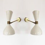 Pair of Italian design wall lights from the 1950s
