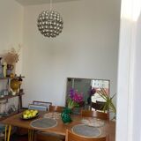 Space age chrome pendant light