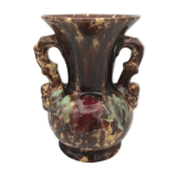 Old vase with polychrome enamelled ceramic coves with effect 21.5