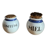 Ceramic spice jars, jam, honey