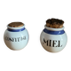 Ceramic spice jars, jam, honey