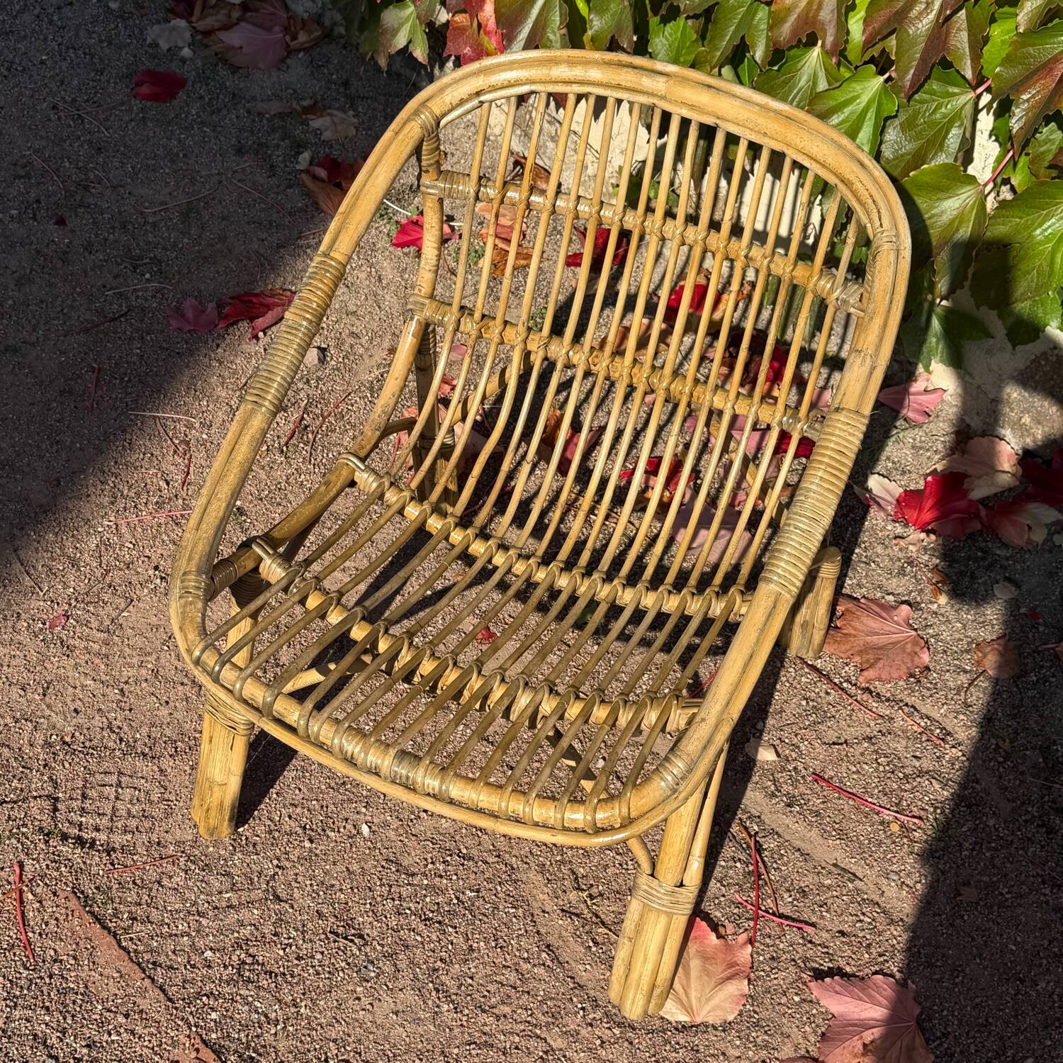 1950s Rattan Armchair from France