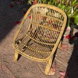 1950s Rattan Armchair from France