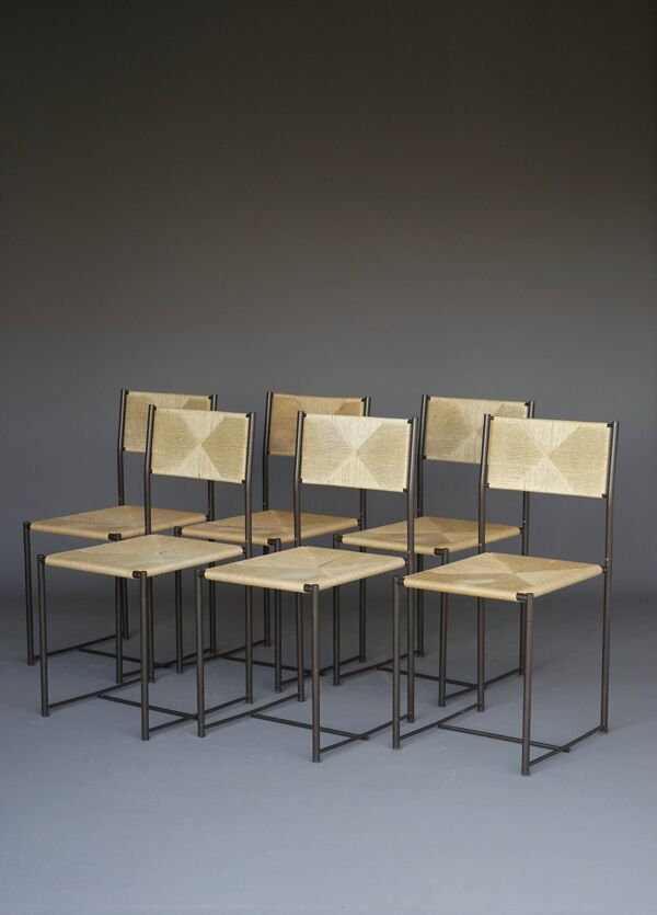 6 chaises de salle à manger 'Paludis 150' par Giandominoco Belotti pour Alias, Italie