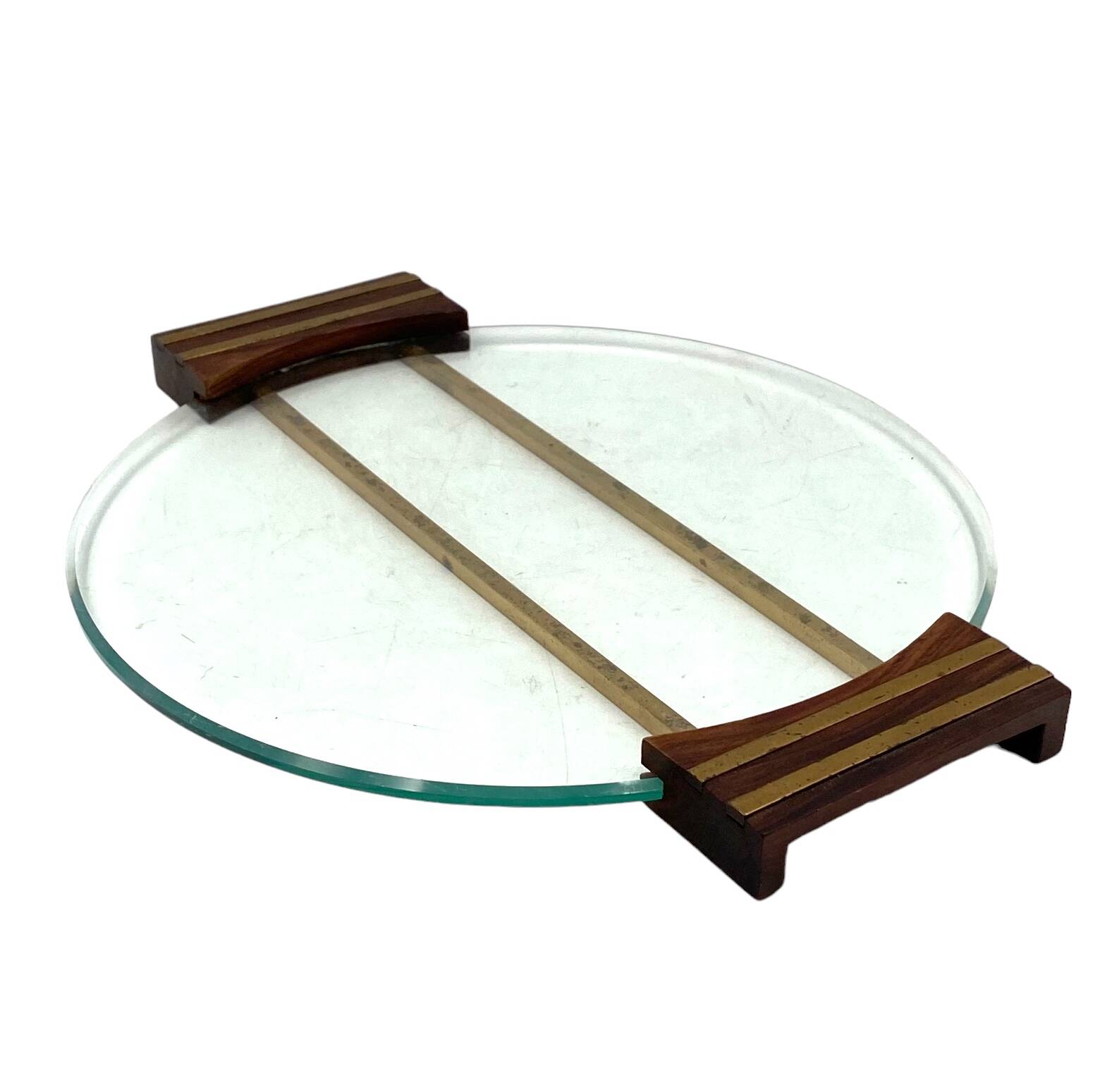 Art deco glass tray, France 1930s