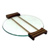 Plateau en verre art déco, France années 1930