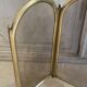 Vintage brass fireplace screen, folding spark guard with 4 panels,