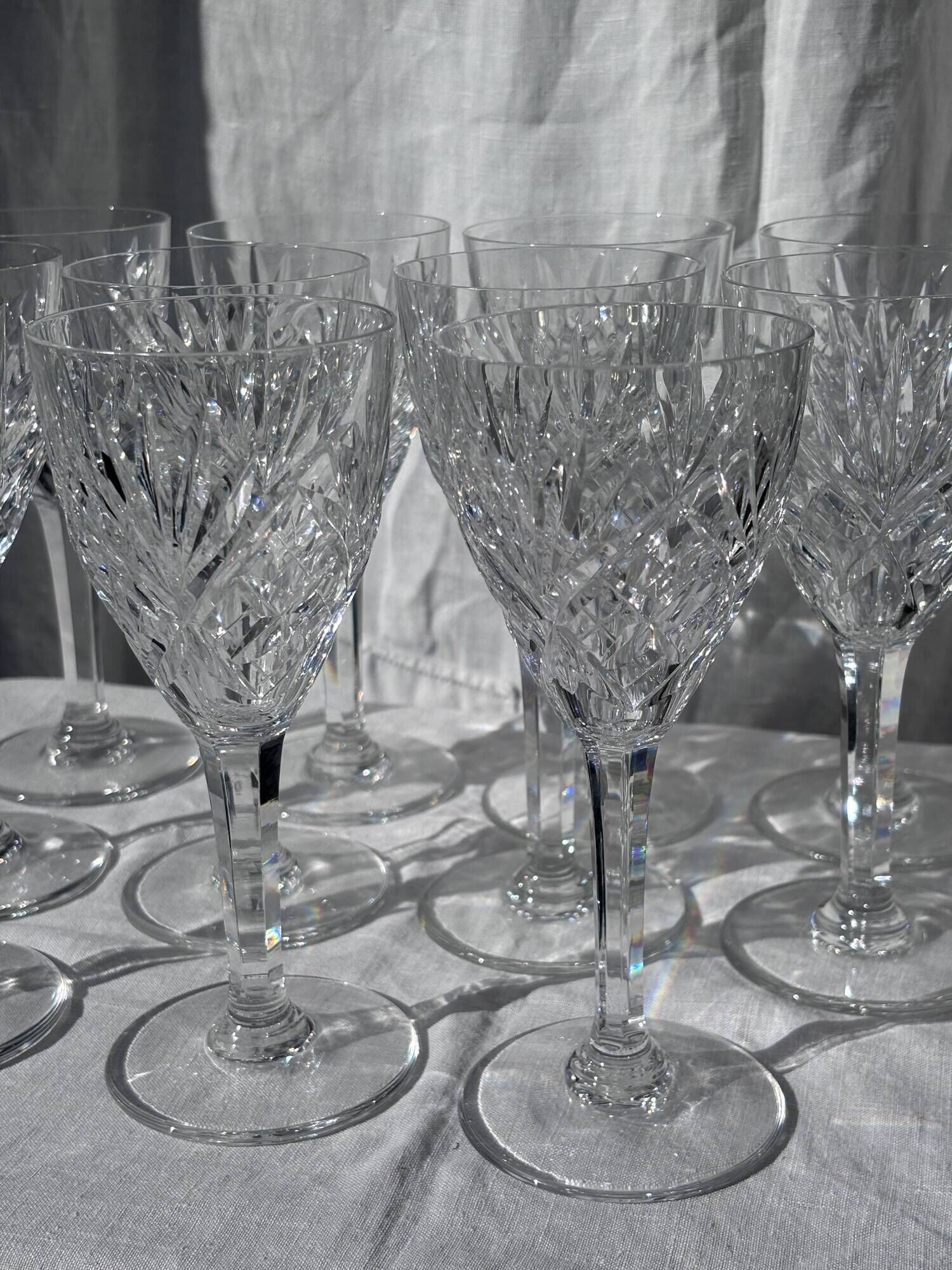 Set of 11 chantilly red wine glasses by saint-louis