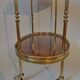Rolling table dessert in golden brass and solid mahogany 1950/60