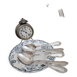 6 silver-plated metal tablespoons