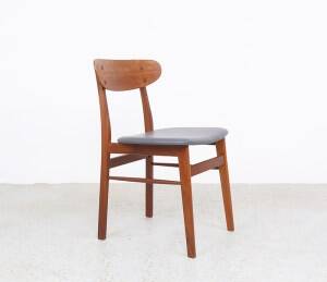 Farstrup teak wooden chairs with new skai, 1960s
