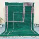 Hand-woven green wool rug, size 150 x 150 cm
