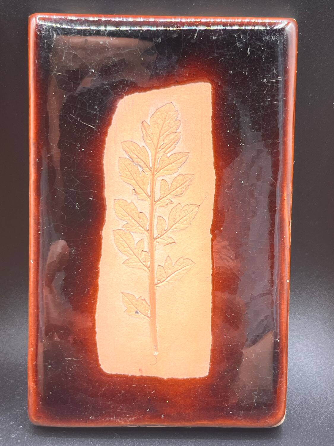 Vintage decorative tiles by Roger Capron – Embossed leaves