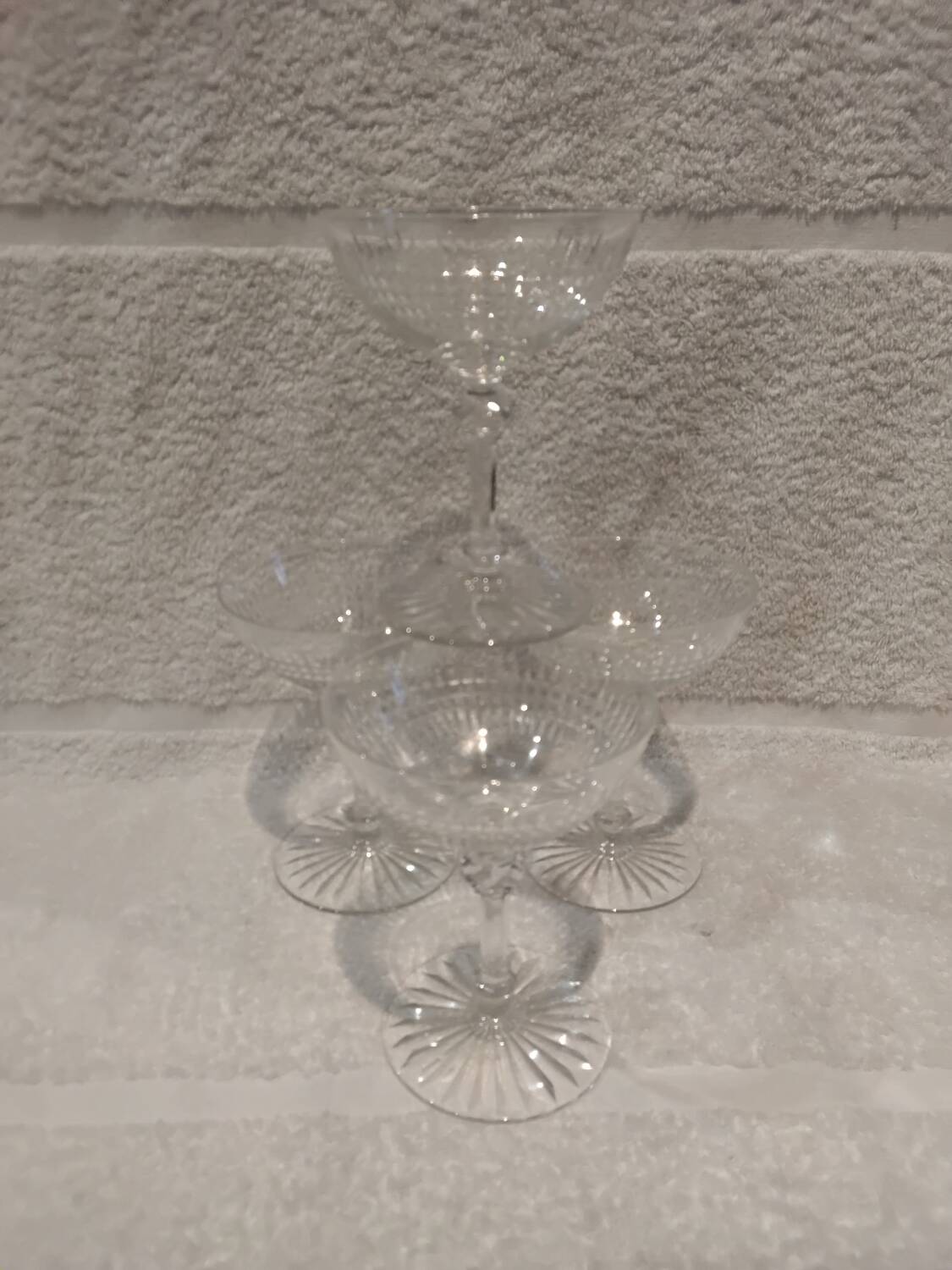 4 Baccarat crystal champagne glasses, Nancy model, foot size 14cl